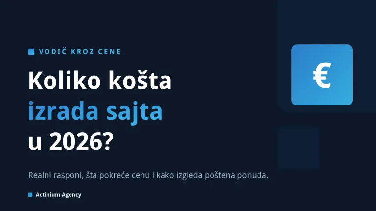 Koliko košta izrada sajta u 2026, vodič kroz cene